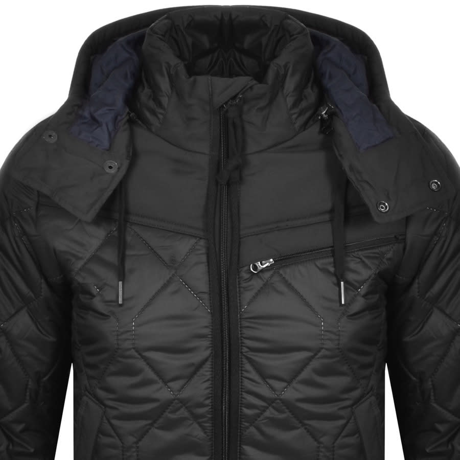 Alternative Image for ProductG Star Raw Attacc Quilted Hooded Jacket Black2